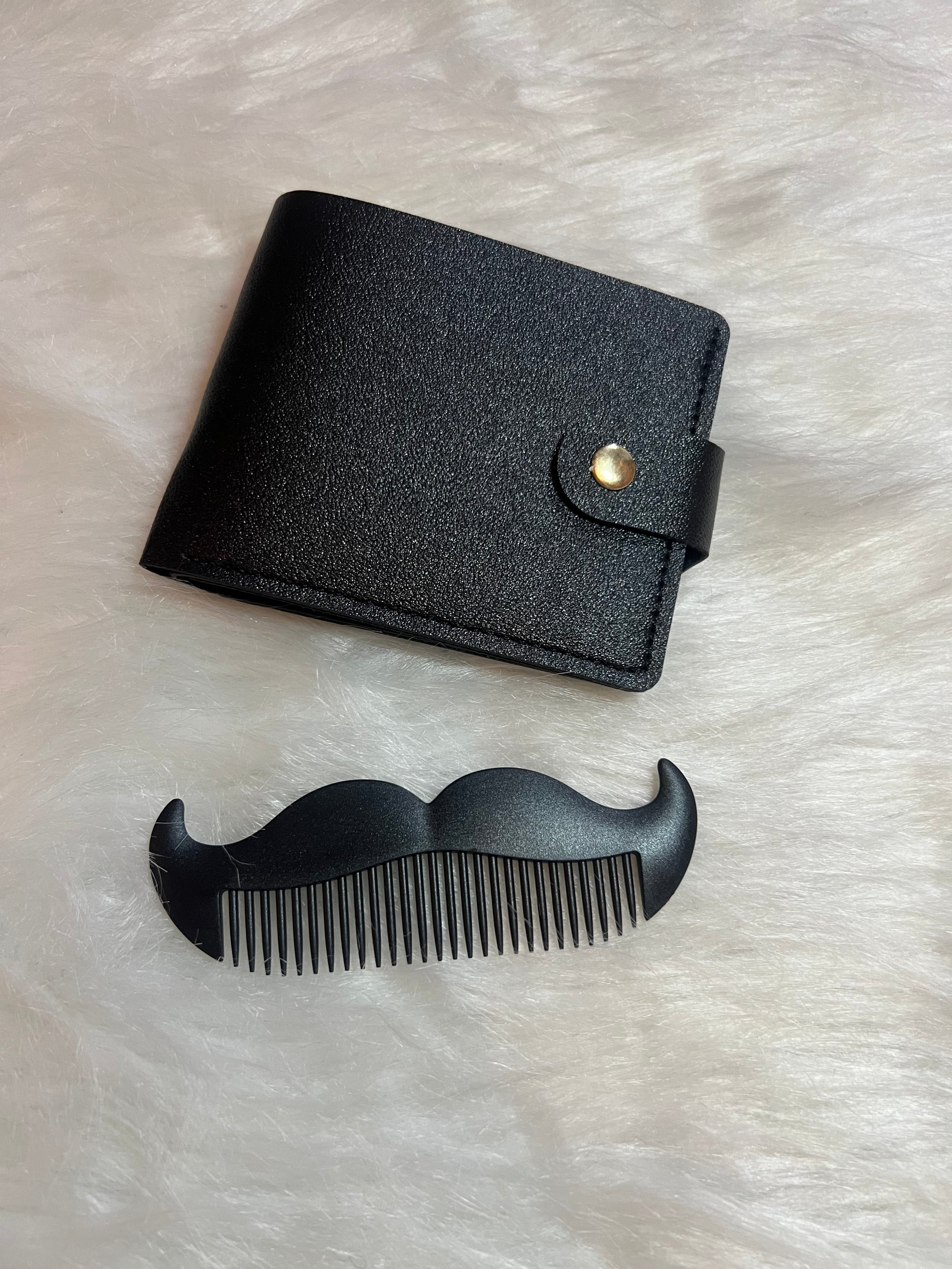 Portefeuille et peigne barbe